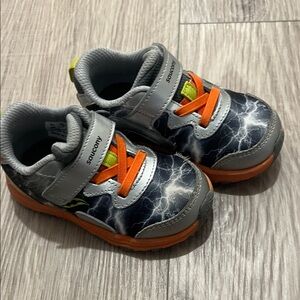 Saucony Kids Sneakers - Gray, Orange, and Yellow